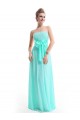 A-Line Empire Strapless Long Blue Chiffon Bridesmaid Dresses/Wedding Party Dresses/Maternity Dresses BD010250