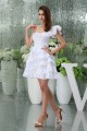 A-Line Sleeveless One-Shoulder Best Short White Bridesmaid Dresses 02010386