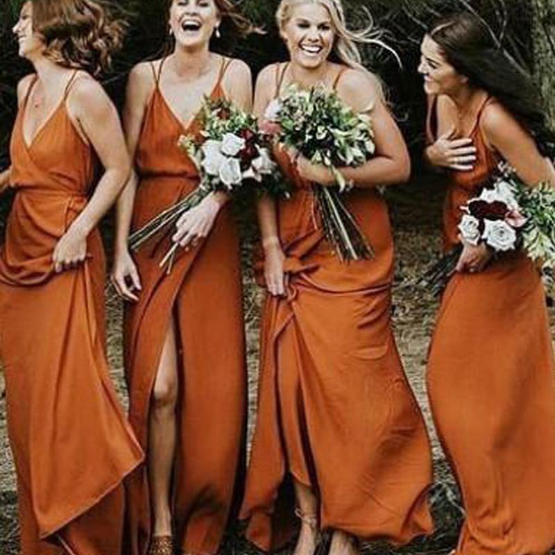 rust orange bridesmaid dresses