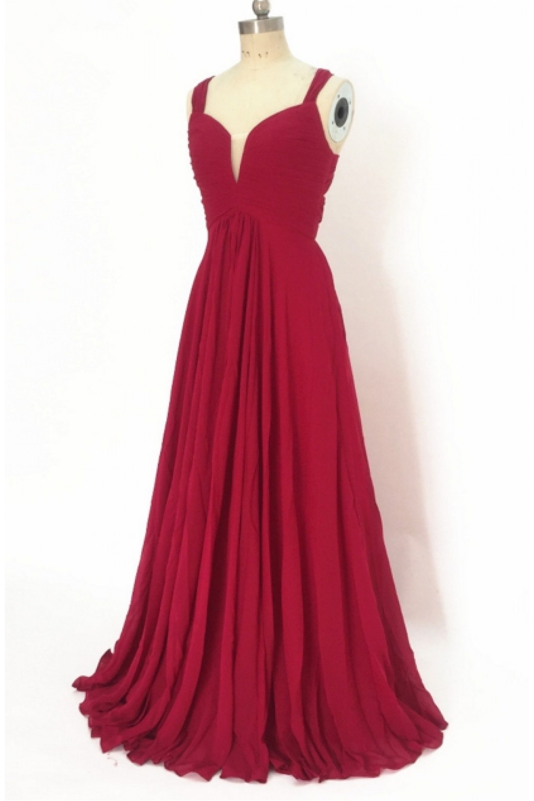 A-Line Long Red Chiffon Prom Dresses Party Evening Gowns 3020390