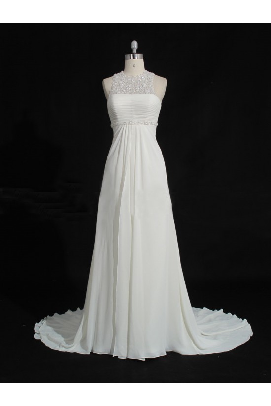 Elegant Chiffon and Lace Bridal Gown Wedding Dress WD010475